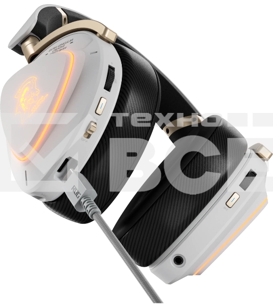 Гарнитура ASUS ROG Delta II KJP белый, беспроводная + проводная, Bluetooth, подсветка, совместимость с PS5, Xbox