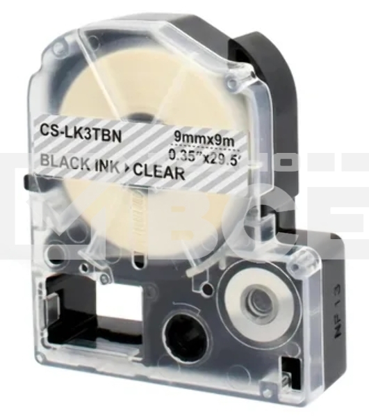 Картридж ленточный Cactus CS-LK3TBN черный шрифт, прозрачный фон (9 мм, 9 м) для Epson LW300/LW400/LW700/LW600P/LW1000P/K400/Z700/Z900