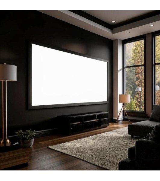Экран для проектора S'OK SCFRV-266x150 120' 16:9 на бархатной раме, PS White, черная рама