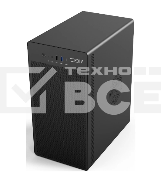 Компьютерный корпус CBR PCC-MATX-V285-WPSU черный mATX, Minitower V285, без БП, 1*USB 3.0 Type-C, 1*USB 3.0, 1*USB 2.0, HD Audio+Mic, кабель питания 1.2м