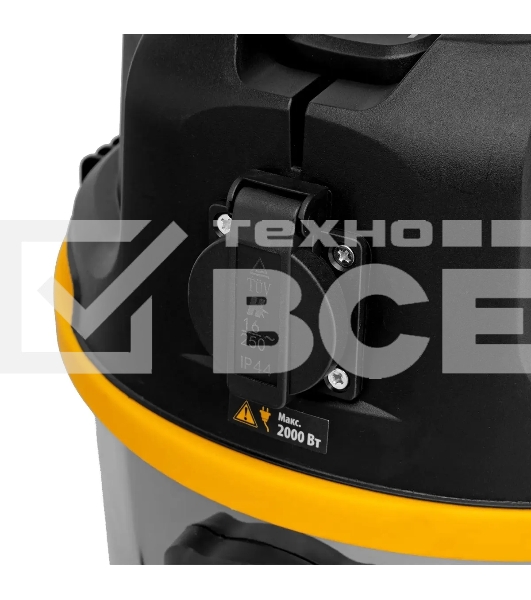 Строительный пылесос Denzel RVC30 серебристый, 1400 Вт, уборка сухая/сбор воды/выдув, пылесборник мешок, 30 л