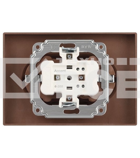 Розетка Intro Accent 6-205-09 двойн. 2X2P+E Schuko 16А-250В IP20 СУ AL/CU титан Б0063500