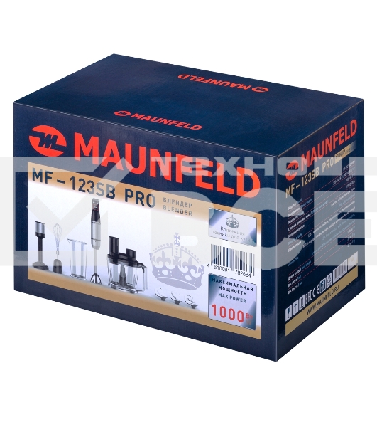 Блендер погружной Maunfeld MF-123SB PRO чёрный, 1000 Вт