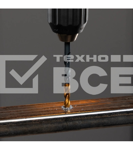 Сверло по металлу Denzel 7 мм, HSS-Tin, Golden Tip, 10 шт.