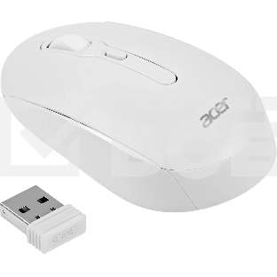 Мышь беспроводная Acer OMR308 белый, 1600 dpi, радиоканал, Bluetooth, USB, кнопки - 4
