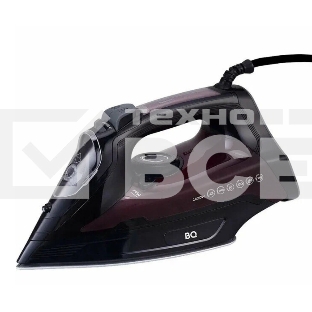Утюг BQ SI1003 Black-Wine Red. Мощность 2600 Вт, Резервуар для воды 360 мл, Постоянная подача пара 35 г/мин, Паровой удар 160 г, Керамическое покрытие EasyGlidePRO, Защита от перегрева, Вертикальное отпраивание, Индикация готовности к работе, Мерный стака