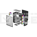 Компьютерный корпус Deepcool MATREXX 55 MESH V4 без БП, боковое окно (закаленное стекло), 3xARGB LED 140мм вентилятора спереди, 1xARGB LED 120мм вентилятор сзади, черный, ATX, фото4