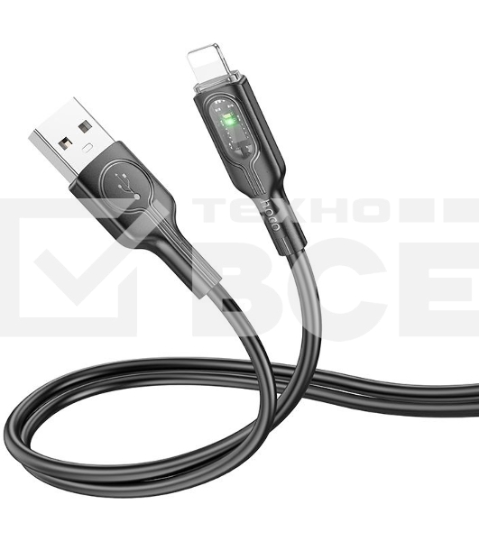 Кабель Hoco U120 iP USB (m)-Lightning (m) 1.2м черный коробка
