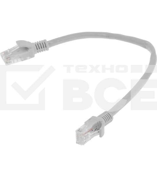 Патч-корд Premier PP6U-0.25M 10000Гбит/с UTP 4 пары cat.6 CCA molded 0.25м серый RJ-45 (m)-RJ-45 (m)