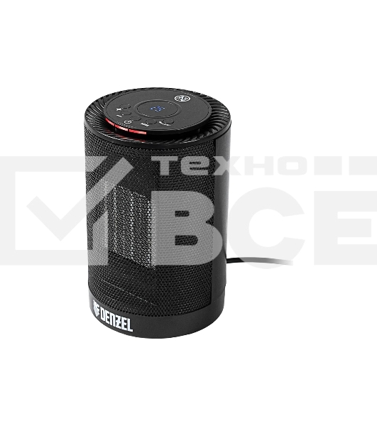 Тепловентилятор керамический Denzel DTFC-1200, черный, 600/1200 Вт, 12 м2, 3 режима, термостат