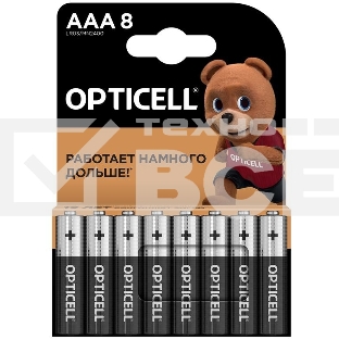 Элемент питания алкалиновый AAA/LR03 (блист. 8шт) Basic Opticell 5051009