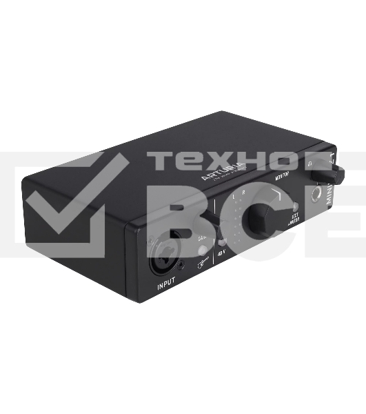 Аудиоинтерфейс USB Arturia MiniFuse 1 Black [800101] 24бит/192кГц, комбинированный разъем XLR и 6.3 мм для записи инструментов и вокала с фантомным питанием 48 В, выходы на монитор (L/R Jack), выход для наушников