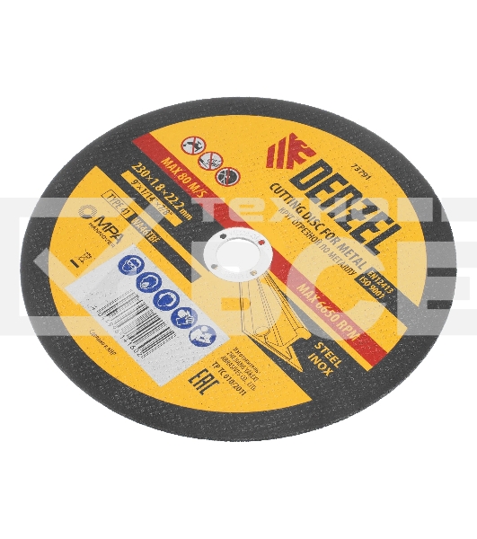 Круг отрезной по металлу, 230 х 1,8 х 22,2 мм, WA46TBF Denzel