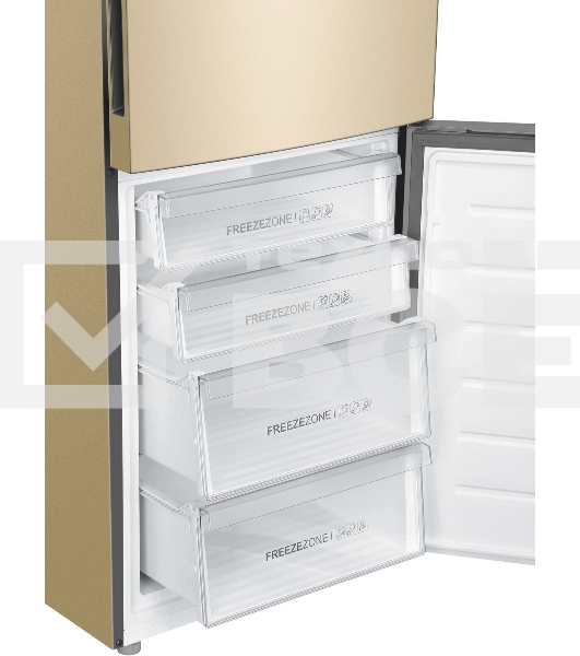 Холодильник Haier C4F640CGGU1 золотистый двухкамерный 285/115л морозилка снизу, No Frost