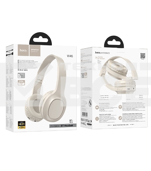 Наушники накладные HOCO (6942007601702) W46 Milky белый