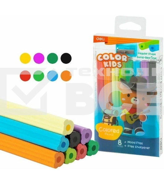 Карандаши цветные Deli EC135-8 Color Kids пластик 8 цветов (8шт)