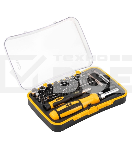 Набор прецизионных отвертокDeli DL3565 65 предметов Материал бит Cr-v. Пластиковый кейс.