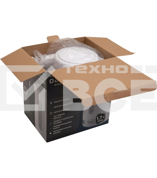 Чайник электрический Oasis making everywhere K-1PW 1,7 л, 2200 Вт, белый