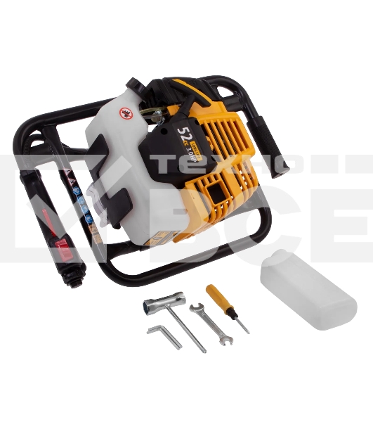 Мотобур Denzel DX-52 объем двигателя 52 см3, соединение 20 мм, без шнека