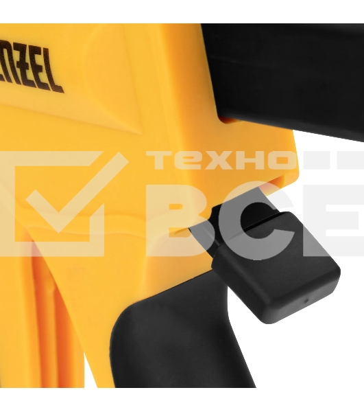 Струбцина Denzel F-образная,быстрозаж., 8'x 2 3/4', 200х70мм, пласт.корпус,фиксатор,двухк. рук-ка