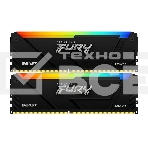 Оперативная память Kingston Fury Beast, DDR4, 32GB (2x16GB), 3200MHz, CL16, с радиатором, RGB, чёрный, фото 1