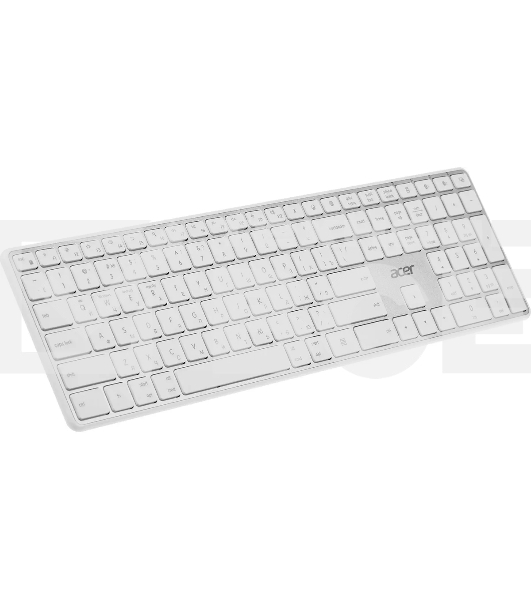 Клавиатура Acer OKR301 (ZL.KBDEE.015) беспроводная, USB, Bluetooth/Радиоканал, белый/серебристый