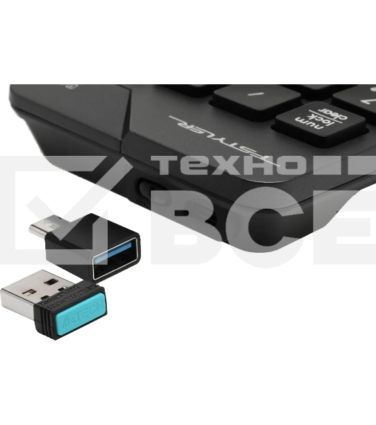 Числовой блок A4Tech FGK21C беспроводной, USB, Радиоканал, серый