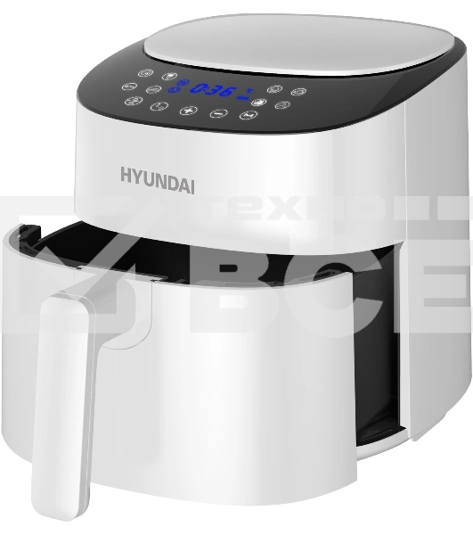 Аэрогриль Hyundai HYF-4055, 1500Вт, белый/черный
