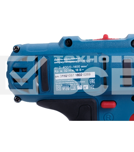 Дрель-шуруповерт аккумуляторная Кратон CD-18-Li-2,0 3 11 01 057