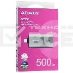 Твердотельный диск A-DATA External SC750 серый SC750-500G-CCBK 500GB USB 3.2 Gen 2 Type-C, [R/W -1050/1000 MB/s], фото2