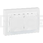 Розетка EKF ERR16-129-200-44 Минск 2-м СП 16А IP44 с заземлением, с защитными шторками, с крышкой, белая, фото 1