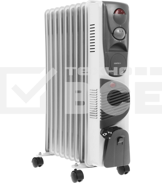Масляный обогреватель Centek CT-6203-9 (9 секций) белый, 2400 Вт, 20 м2, 3 режима, термостат