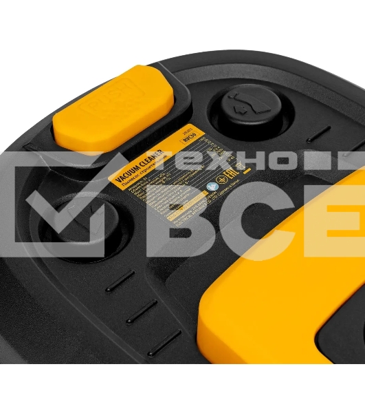 Строительный пылесос Denzel RVC30 серебристый, 1400 Вт, уборка сухая/сбор воды/выдув, пылесборник мешок, 30 л