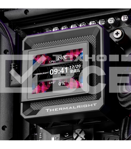Водяное охлаждение для процессора Thermalright Frozen Warframe SE 240 ARGB Black (240mm, LED temp., Black, ARGB/ Fans: 2x120mm, 70.84CFM, 29.8dBA, 2000RPM/ Pump height 59mm, Rad thickness 27mm/ S: 1851, 1700, 1200, 115X, AM5, AM4)