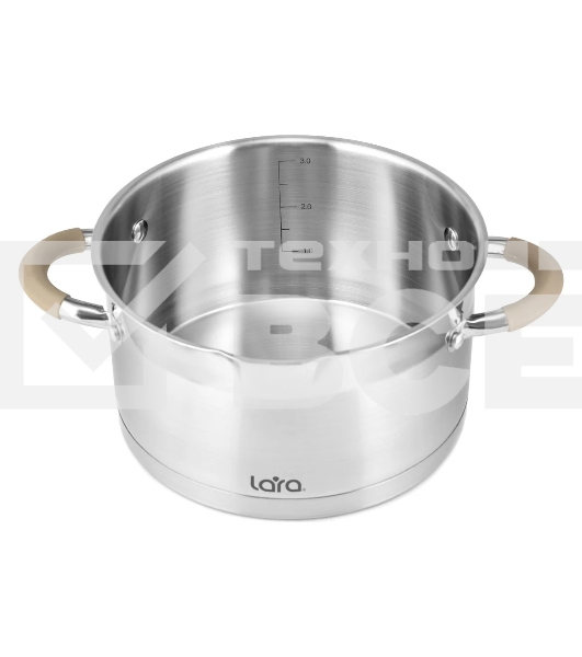 Набор посуды LARA LR02-119 БЕРЛИН 6 пр. 1.7+3.1+5.5 л, 16 см, 20 см, 24 см капсулированное индукционное дно, крышка дуршлаг