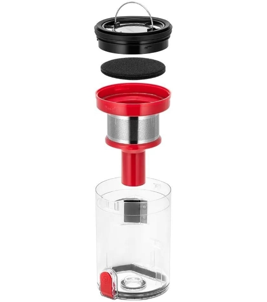 Пылесос вертикальный Kitfort КТ-5225 черный/красный, питание от аккумулятора, 83 Вт, уборка сухая, пылесборник 0.6 л