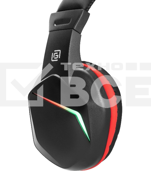 Наушники с микрофоном Оклик HS-L335G черный 2.2м мониторные USB оголовье (1972582)