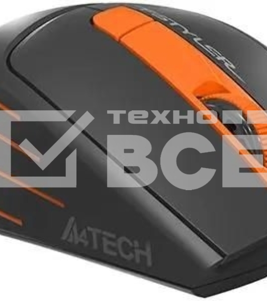 Мышь беспроводная A4Tech Fstyler FG30 серый/оранжевый, 2000 dpi, радиоканал, USB, кнопки - 5