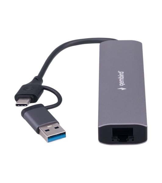 Док-станция Gembird UHB-D7, USB Type-C + USB, 3хUSB3.1, Type-C, RJ45, USB