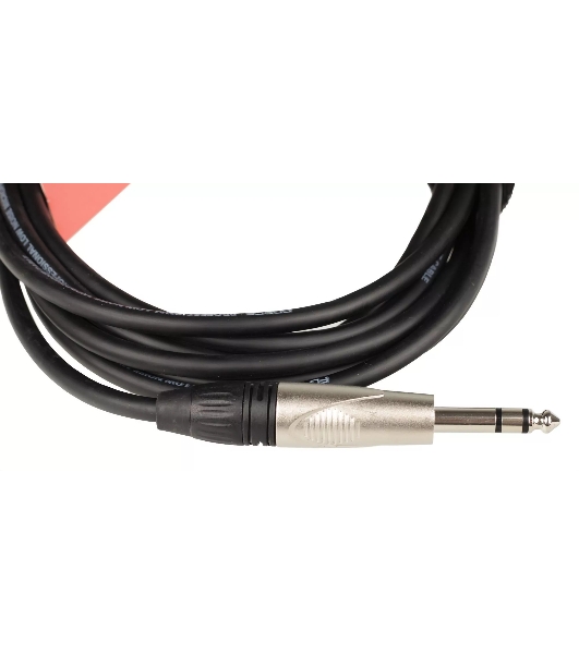 Кабель аудио FORCE FLC-101/31/4' TRS Jack - 1/4' TRS Jack, высококачественный стерео, используется для балансного подключения студийных мониторов, диаметр 6 мм, профессиональные металлические разъемы, длина 3 м