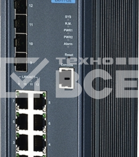 Управляемый коммутатор EKI-7712E-4F-AE Advantech Ethernet, 8 портов RJ-45, 4 порта Gigabit SFP, металлический корпус, IP30