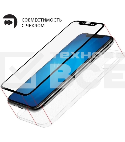 Защитное стекло для экрана DF vColor-22 черный для Vivo V23 2.5D 1шт. (DF VCOLOR-22 (BLACK))