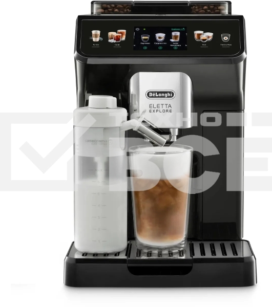 Кофемашина автоматическая DeLonghi ECAM450.55.G черный, исп. кофе - зерновой/молотый, 1.8 л, 1450 Вт, 19 Бар.
