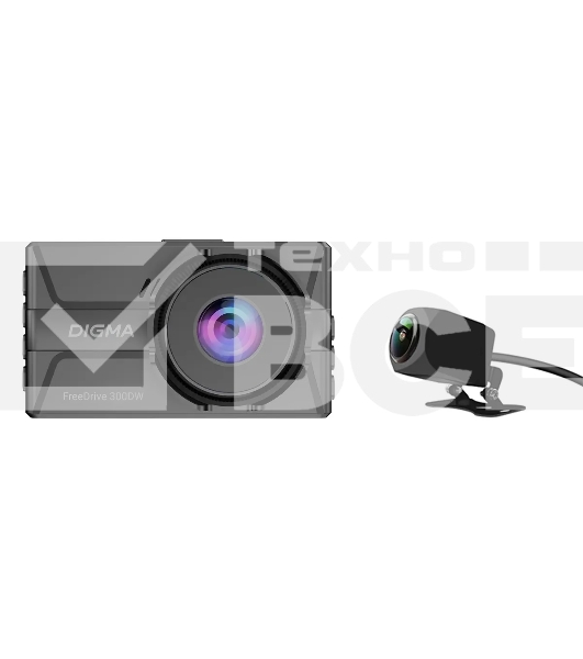 Видеорегистратор Digma FreeDrive 300DW черный 2Mpix 1440x2560 1440p 130гр.
