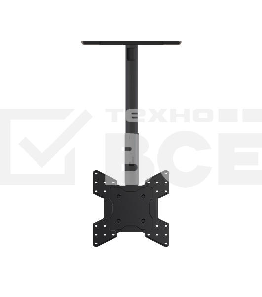 Потолочное крепление Wize Pro C5524A для дисплеев 2655, VESA 75x75, 100x100, 200x100, 200x200, 300x300, 400х400 мм наклон +20°, поворот 360°, длина штанги 46-61 cм, до 36 кг, черный