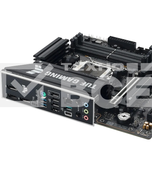 Материнская плата ASUS TUF GAMING B850M-E WIFI, AM5, AMD B850, 4xDDR5, 4xSATA, 3xM.2, 1xPCIe 5.0 x16, 1xPCIe 3.0 x1, 1xHDMI, 2xDP, 1x2.5Gb LAN, Wi-Fi 6E, Bluetooth 5.3, 1xUSB-C 10Gbps, 1xUSB-A 10Gbps, 2xUSB-A 5Gbps, 4xUSB-A 2.0, 3x3.5 мм, 7.1, mATX