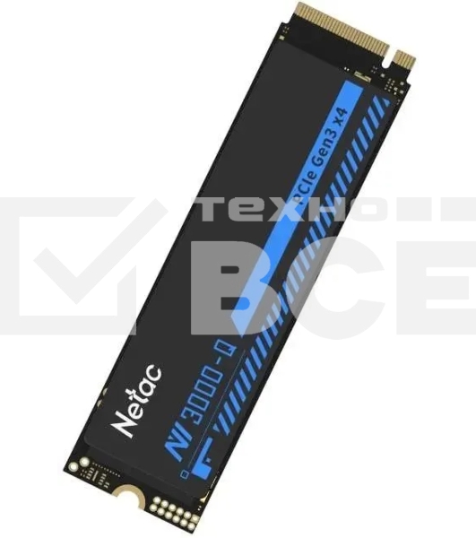 Накопитель SSD Netac NV3000 512Gb M.2 2280, PCI-E 3.0 x4, 3D NAND, 3000/1200MBs, NVMe, heatsink