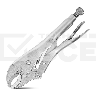 Зажимные клещи с изогнутыми губками Deli DL0381 200мм, рабочий ход 55мм, регулировочный винт