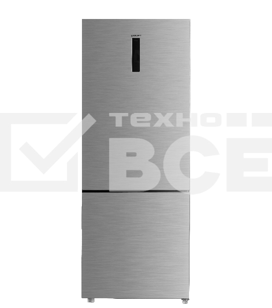 Холодильник Kraft KF-NF720XD нержавеющая сталь двухкамерный 324/108л морозилка сбоку, No Frost