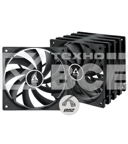 Комплект вентиляторов для корпуса Arctic F12 PWM PST Value Pack черный, 120 мм, 1350 об/мин, 22.5 дБ, 4 pin